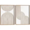 Abstracte wanddecoratie set met structuur Taupe bogen - 40 x 30