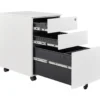 Afsluitbaar ladeblok / bureaukast 39x60 cm - 3 lades - Wit