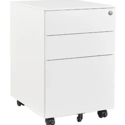 Afsluitbaar ladeblok / bureaukast 39x60 cm - 3 lades - Wit
