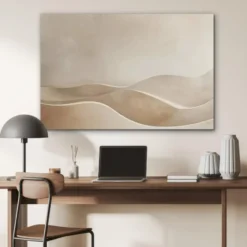 Akoestisch Schilderij 100x70 cm Beige - Natuur - Abstract - Modern
