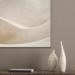 Akoestisch Schilderij 100x70 cm Beige - Natuur - Abstract - Modern