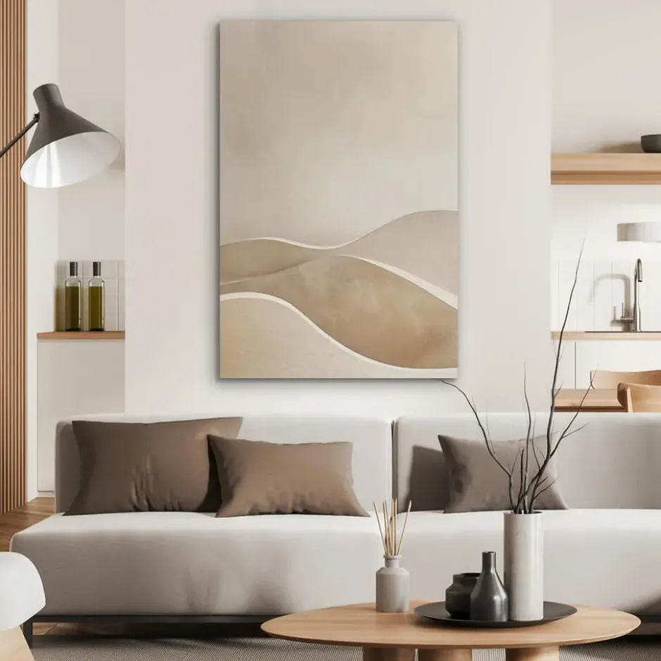 Akoestisch Schilderij 70x100 cm Beige - Natuur - Abstract - Modern
