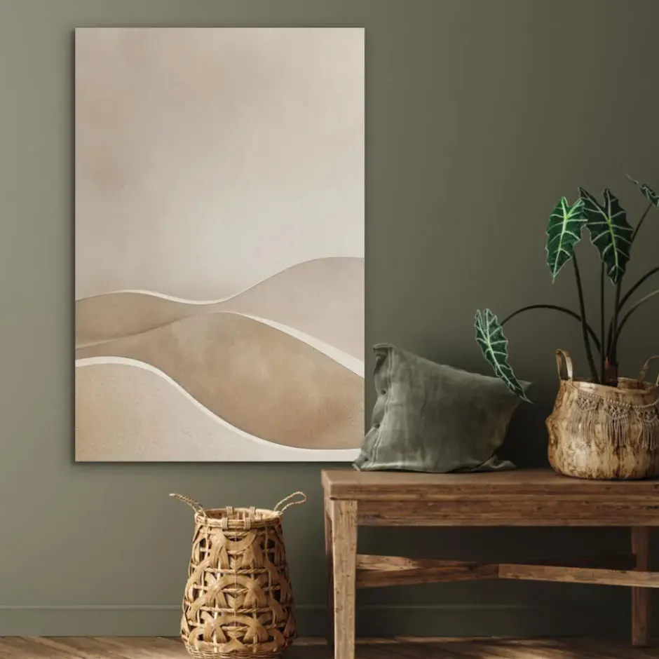 Akoestisch Schilderij 70x100 cm Beige - Natuur - Abstract - Modern
