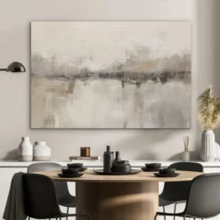 Akoestisch Schilderij 100x70 cm Moderne kunst - Abstract - Beige