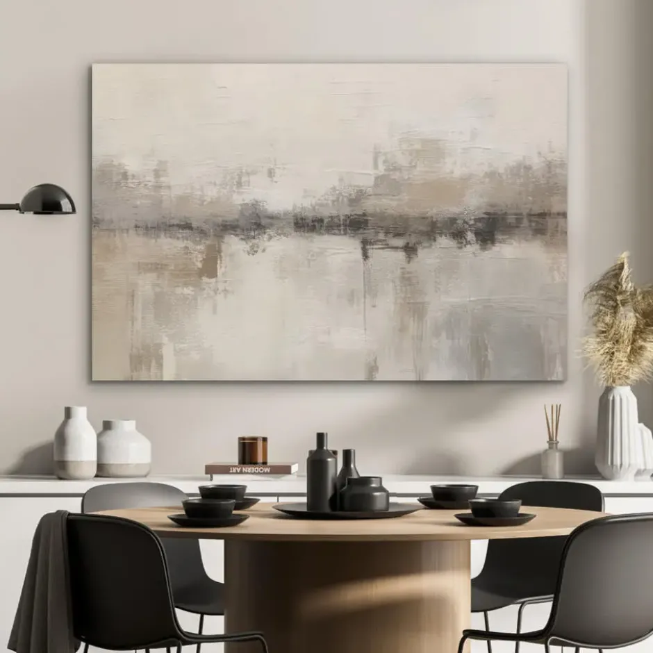Akoestisch Schilderij 100x70 cm Moderne kunst - Abstract - Beige
