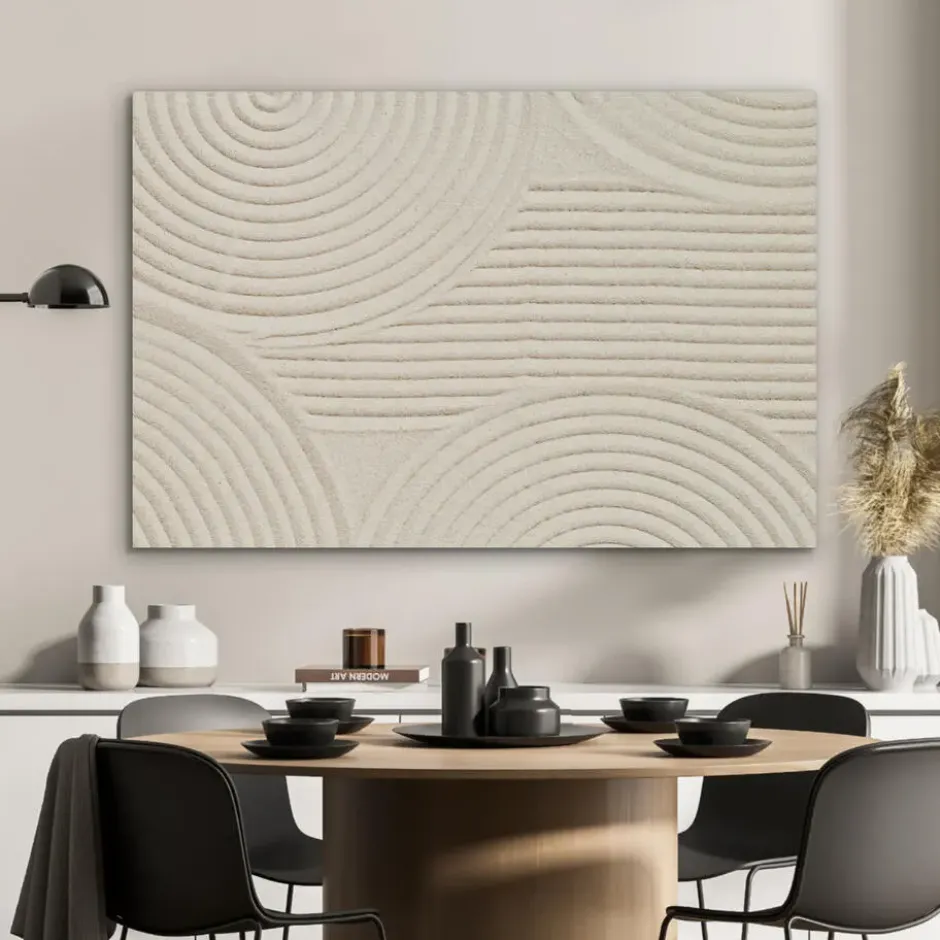 Akoestisch Schilderij 100x70 cm Patroon - Abstract - Wit