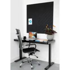 Akoestisch wandpaneel PET-vilt - 100x100cm - Visgraat motief Zwart