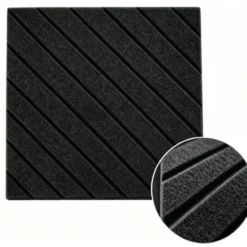 Akoestisch wandpaneel - 5 stuks - 60x60cm - Lijnmotief Zwart