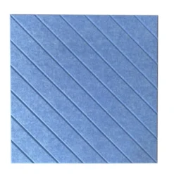 Akoestisch wandpaneel - 5 stuks - 60x60cm - Lijnmotief Blauw
