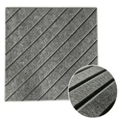Akoestisch wandpaneel - 5 stuks - 60x60cm - Lijnmotief Antraciet