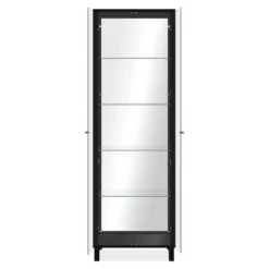 ALBI Vitrinekast met 2 deuren - Zwart - 33x62x189 cm