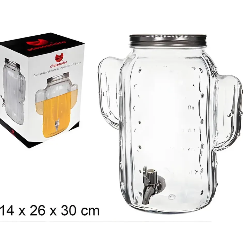 Alessandro Drankdispenser Cactus - glas - 5 liter