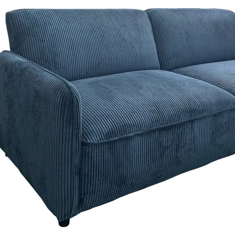 Alicia-Slaapbank 3-zitter in ribfluwelen blauw