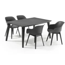 Allibert Tuinstoel Akola - grafiet (2 stuks )