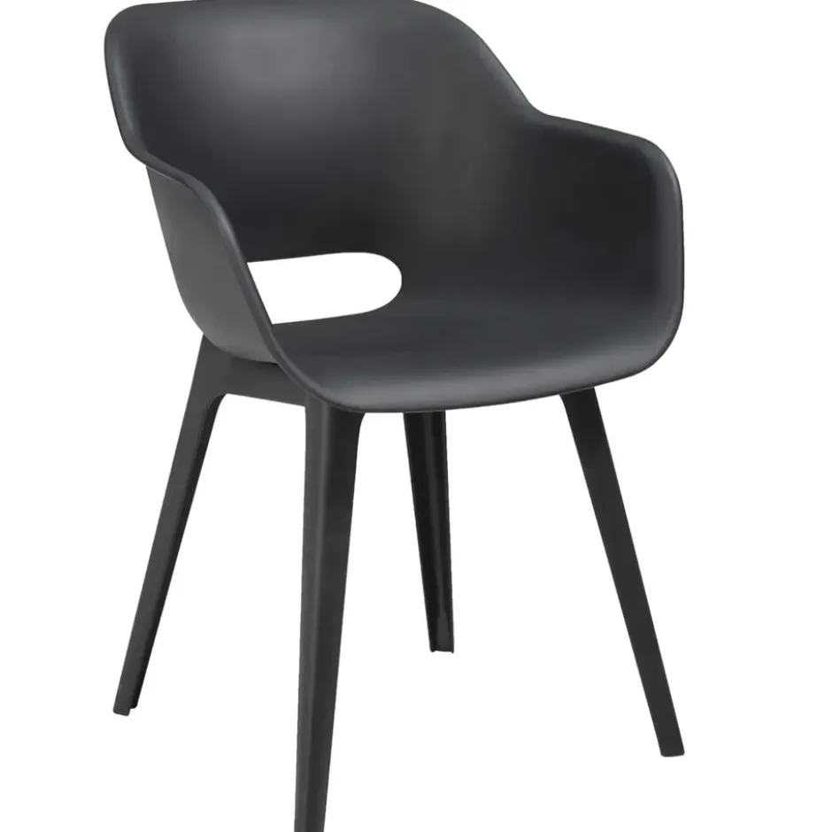 Allibert Tuinstoel Akola - grafiet (2 stuks )