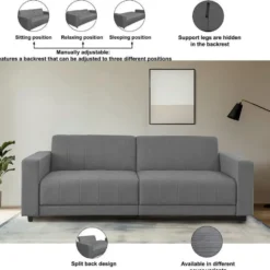 Allie II-Slaapbank 3-zitter in fluweel taupe
