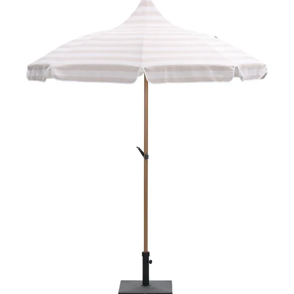 Aloha – stokparasol Ø200 cm – light teak look – taupe/ecru