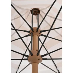 Aloha – stokparasol Ø200 cm – light teak look – taupe/ecru