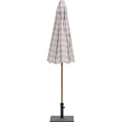 Aloha – stokparasol Ø200 cm – light teak look – taupe/ecru
