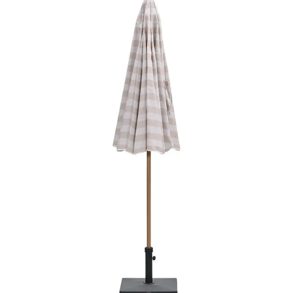Aloha – stokparasol Ø200 cm – light teak look – taupe/ecru
