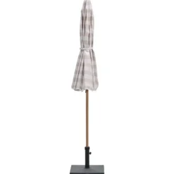 Aloha – stokparasol Ø200 cm – light teak look – taupe/ecru
