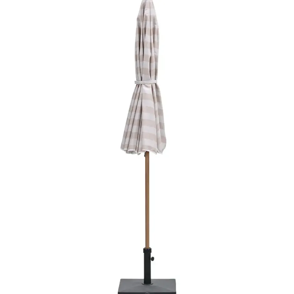 Aloha – stokparasol Ø200 cm – light teak look – taupe/ecru