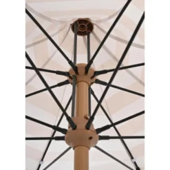 Aloha – stokparasol Ø200 cm – light teak look – taupe/ecru