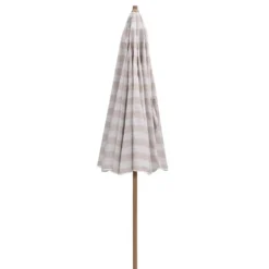 Aloha – stokparasol Ø200 cm – light teak look – taupe/ecru