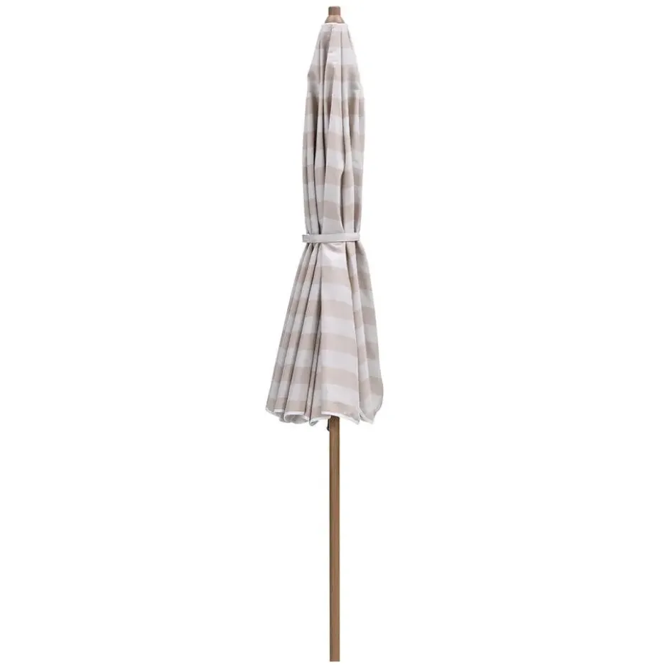Aloha – stokparasol Ø200 cm – light teak look – taupe/ecru