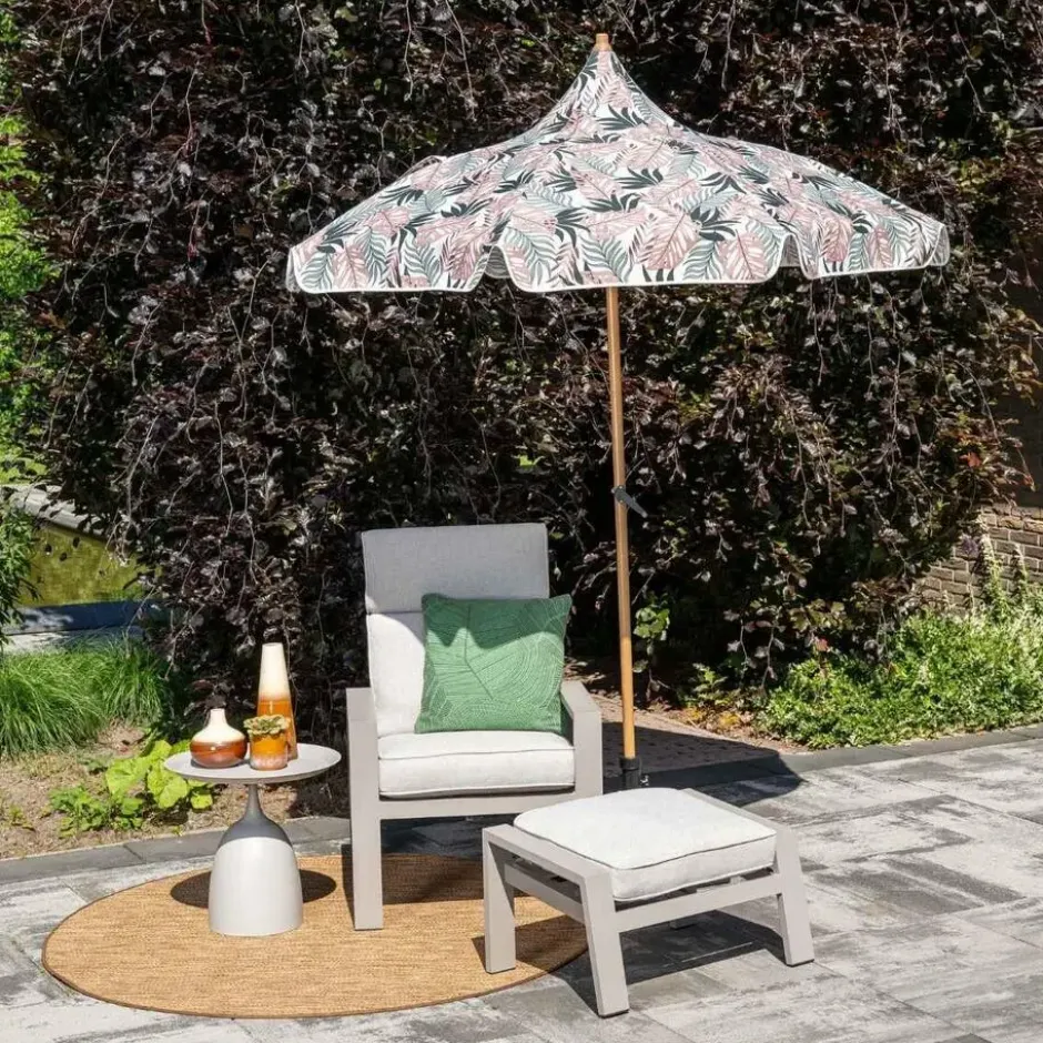 Aloha – stokparasol Ø200 cm – light teak look – palm forest