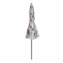 Aloha – stokparasol Ø200 cm – light teak look – palm forest