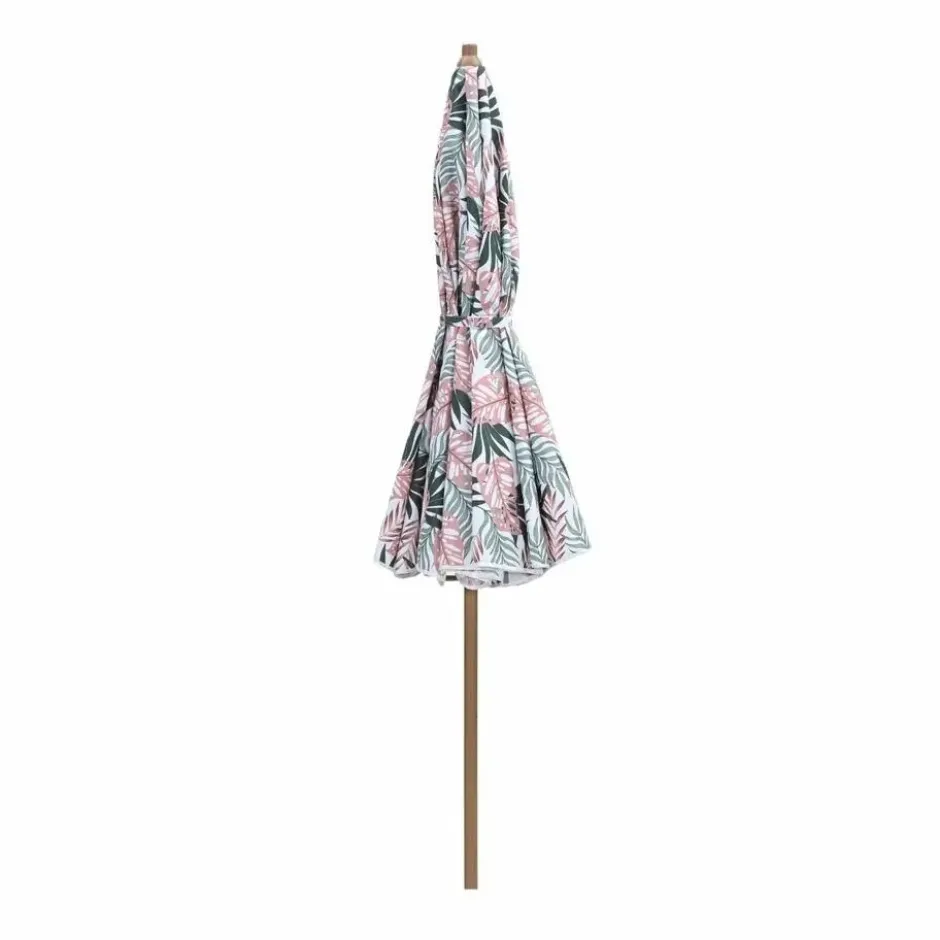 Aloha – stokparasol Ø200 cm – light teak look – palm forest