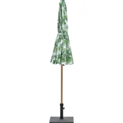 Aloha – stokparasol Ø200 cm – light teak look – palm green