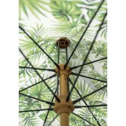 Aloha – stokparasol Ø200 cm – light teak look – palm green