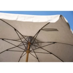 Aloha – stokparasol Ø200 cm – light teak look – taupe