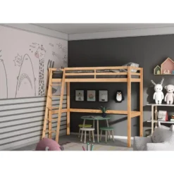 Alpi2 - Mezzanine bed 90x200 cm in grenen