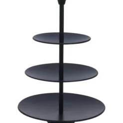 Alpina Etagere 3-laags - zwart - RVS - H36 cm - Serveerschaal