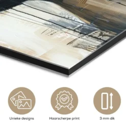 Aluminium Schilderij 60x90 cm Abstract - Liefde - Zwart wit - Modern