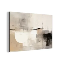 Aluminium Schilderij 120x80 cm Abstract - Kunst - Grijs