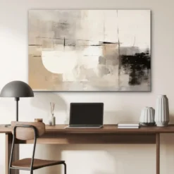 Aluminium Schilderij 120x80 cm Abstract - Kunst - Grijs