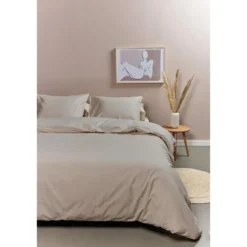 Ambiante Cotton Uni dekbedovertrek - 140x200/220 - Taupe