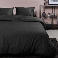 Ambiante Cotton Uni dekbedovertrek - 140x200/220 - Zwart