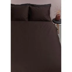Ambiante Cotton Uni dekbedovertrek - 140x200/220 - Bruin