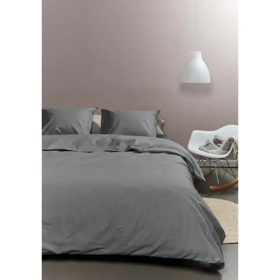 Ambiante Cotton Uni dekbedovertrek - 200x200/220 - Grijs