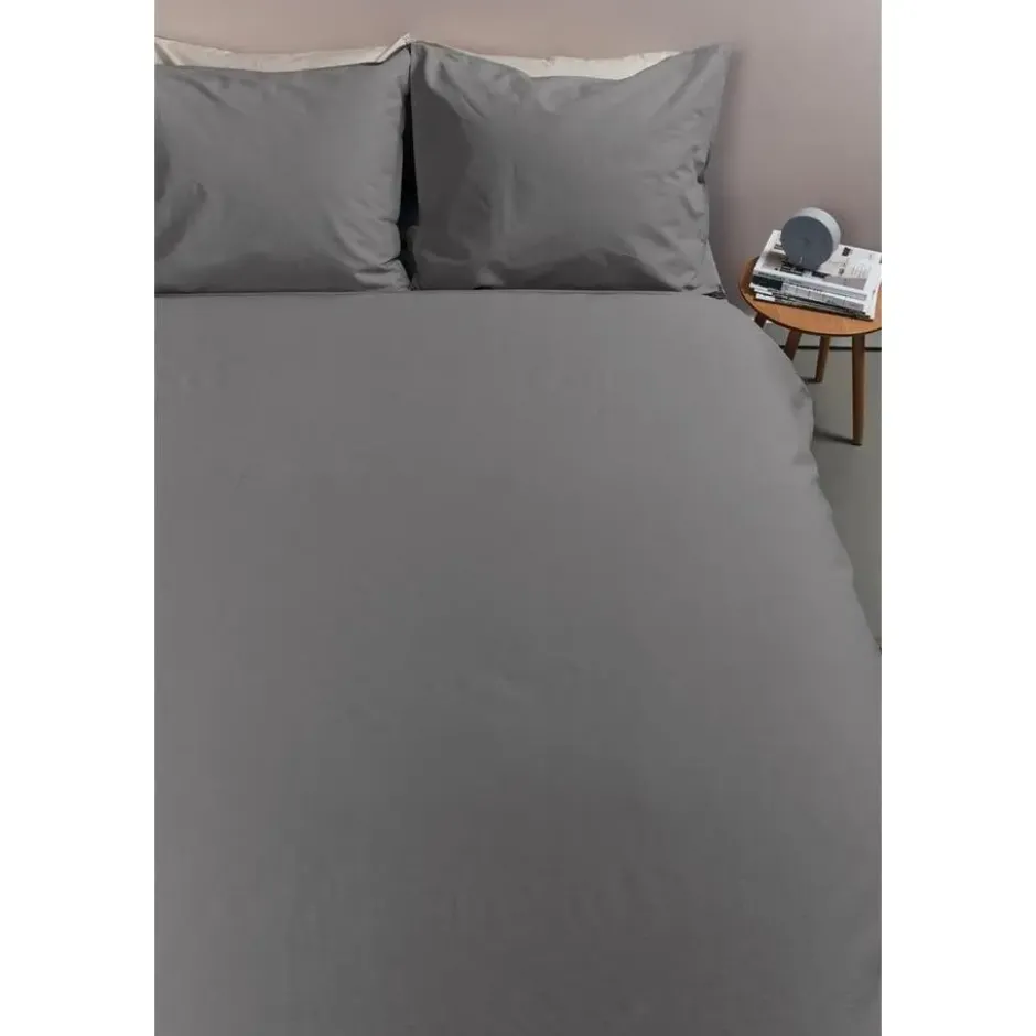 Ambiante Cotton Uni dekbedovertrek - 200x200/220 - Grijs