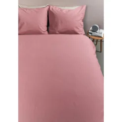 Ambiante Cotton Uni dekbedovertrek - 200x200/220 - Roze