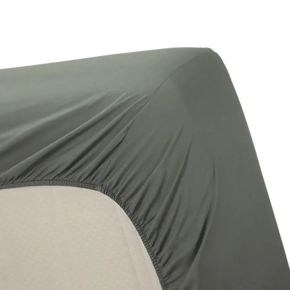 Ambiante Hoeslaken Katoen Green-1-persoons (90x210/220 cm)