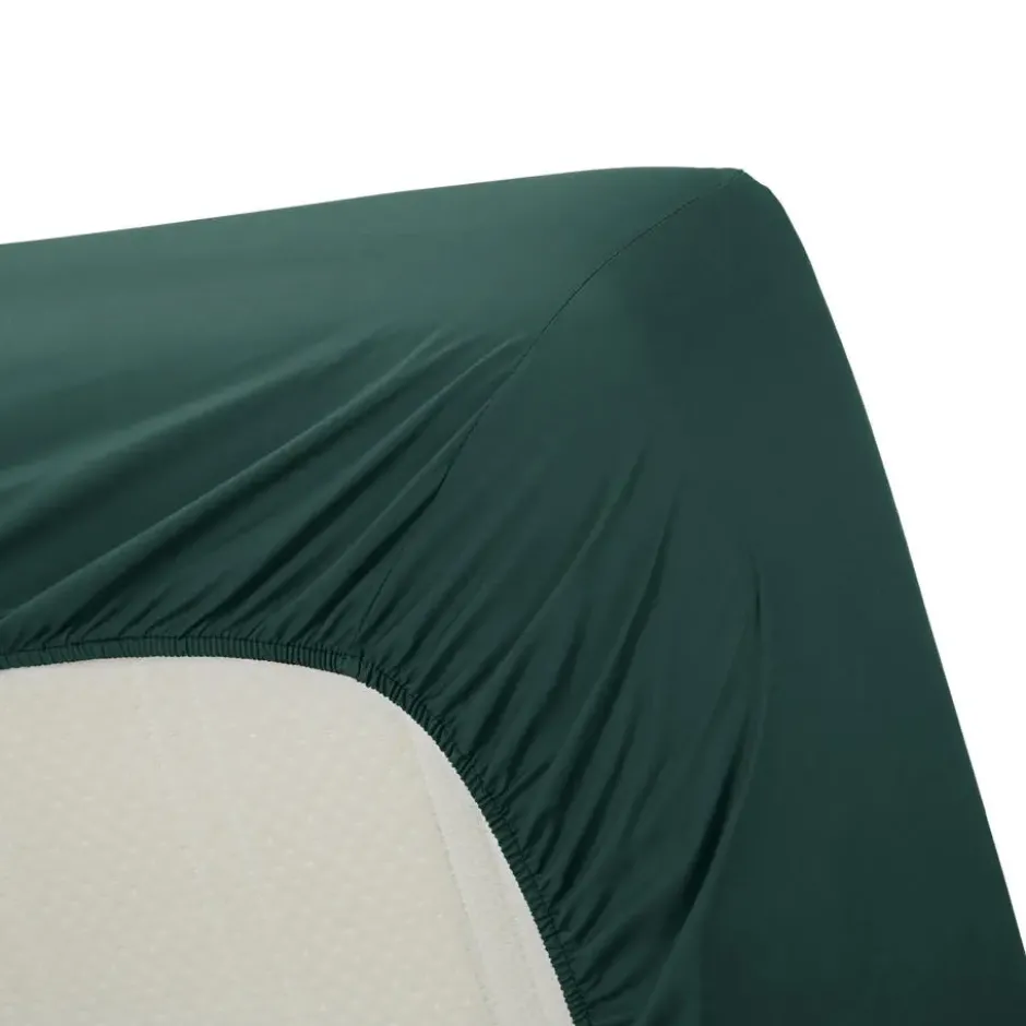 Ambiante Katoen - Topper Hoeslaken - 200x220 - Donker Groen
