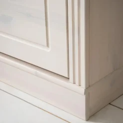 Anita - Schoenenkast met 2 kleppen en 1 lade in wit/natuurlijk grenen