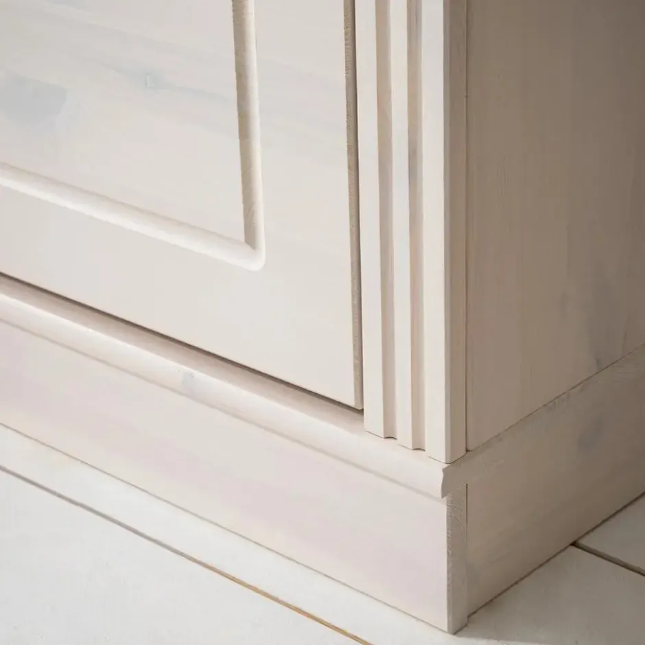Anita - Schoenenkast met 2 kleppen en 1 lade in wit/natuurlijk grenen